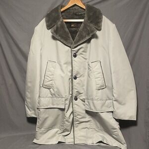 Vintage John Blair Faux Fur Lined Grey Coat 42R